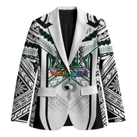 Custom Hawaii Warriors Football Blazer Rainbow Kakau Pattern White LT05 Unisex White - Polynesian Pride
