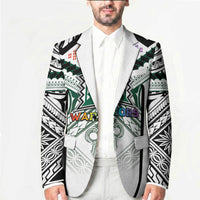 Custom Hawaii Warriors Football Blazer Rainbow Kakau Pattern White LT05 - Polynesian Pride