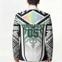 Custom Hawaii Warriors Football Blazer Rainbow Kakau Pattern White LT05 - Polynesian Pride