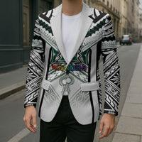 Custom Hawaii Warriors Football Blazer Rainbow Kakau Pattern White LT05 - Polynesian Pride