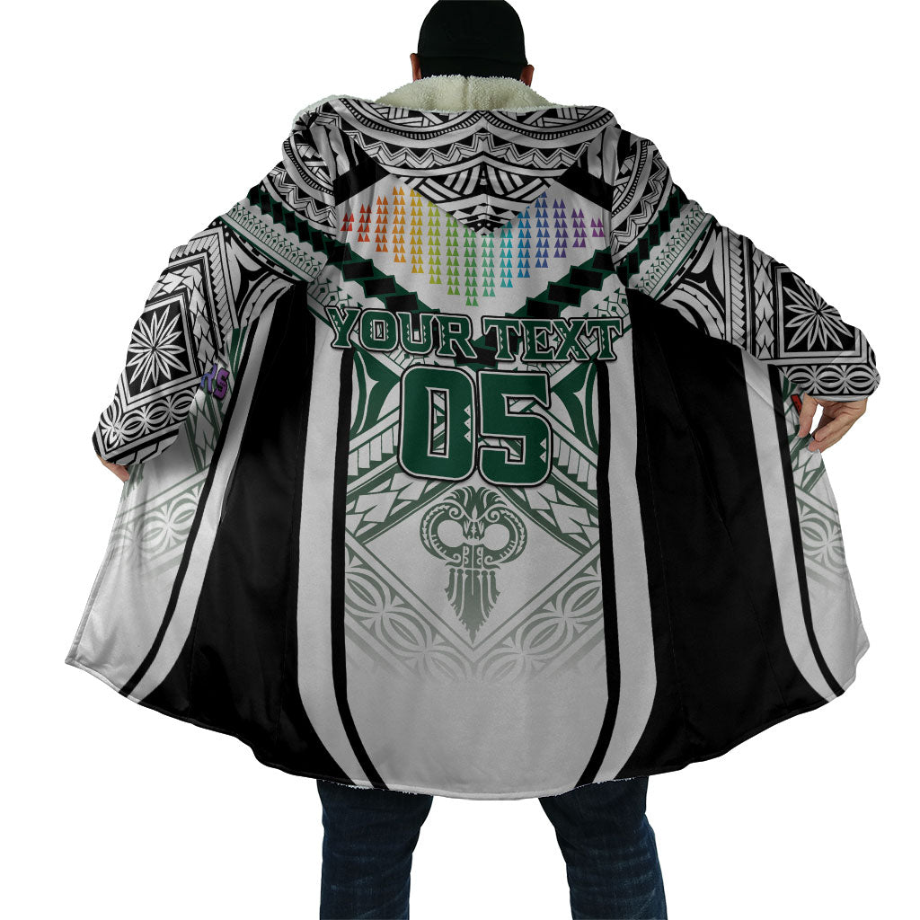 Custom Hawaii Warriors Football Cloak Rainbow Kakau Pattern White LT05 - Polynesian Pride