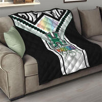 Hawaii Warriors Football Quilt Rainbow Kakau Pattern White LT05 - Polynesian Pride