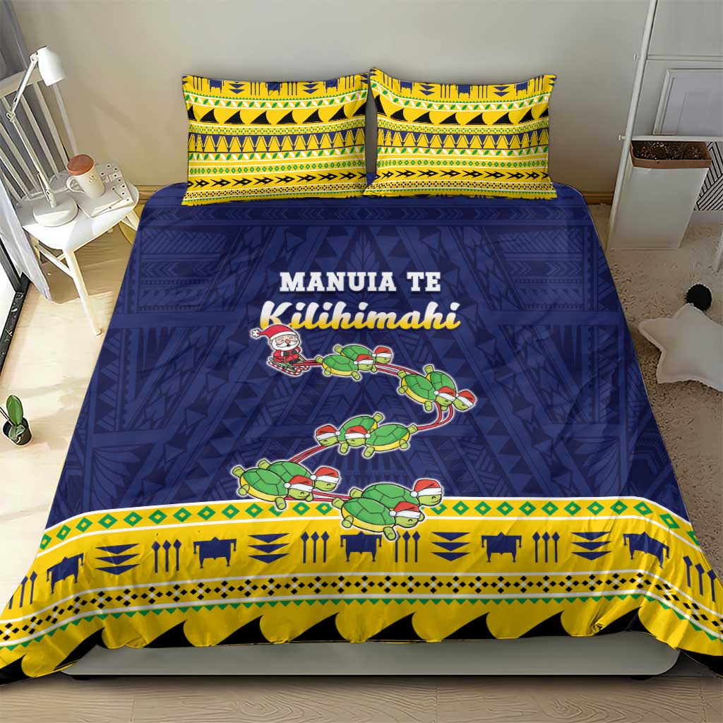 Tokelau Christmas Bedding Set Tokelauan Turtle Santa Sleigh