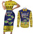 Tokelau Christmas Couples Matching Short Sleeve Bodycon Dress and Long Sleeve Button Shirt Tokelauan Turtle Santa Sleigh