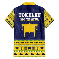 Tokelau Christmas Family Matching Off Shoulder Short Dress and Hawaiian Shirt Tokelauan Turtle Santa Sleigh
