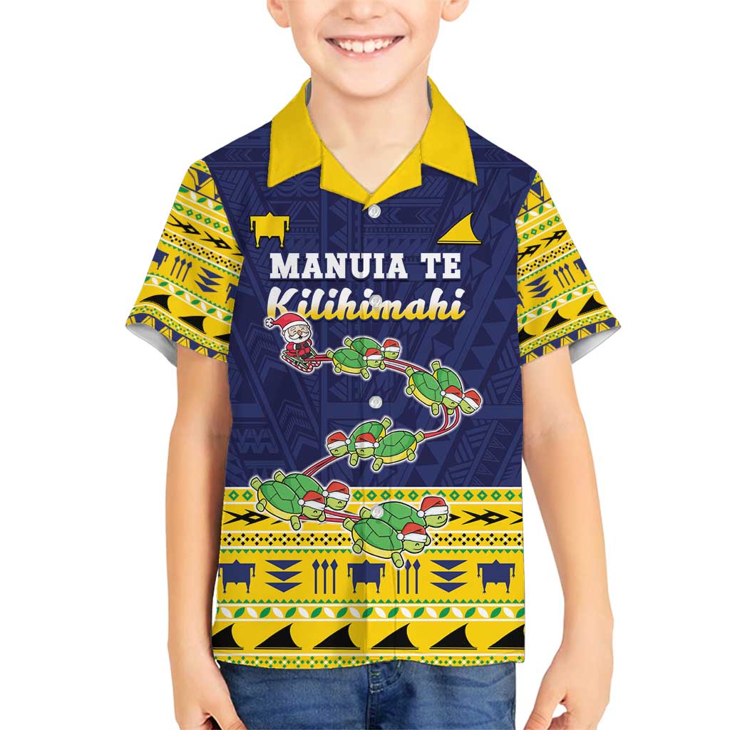 Tokelau Christmas Family Matching Puletasi and Hawaiian Shirt Tokelauan Turtle Santa Sleigh