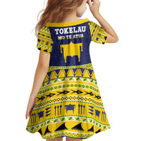 Tokelau Christmas Family Matching Short Sleeve Bodycon Dress and Hawaiian Shirt Tokelauan Turtle Santa Sleigh