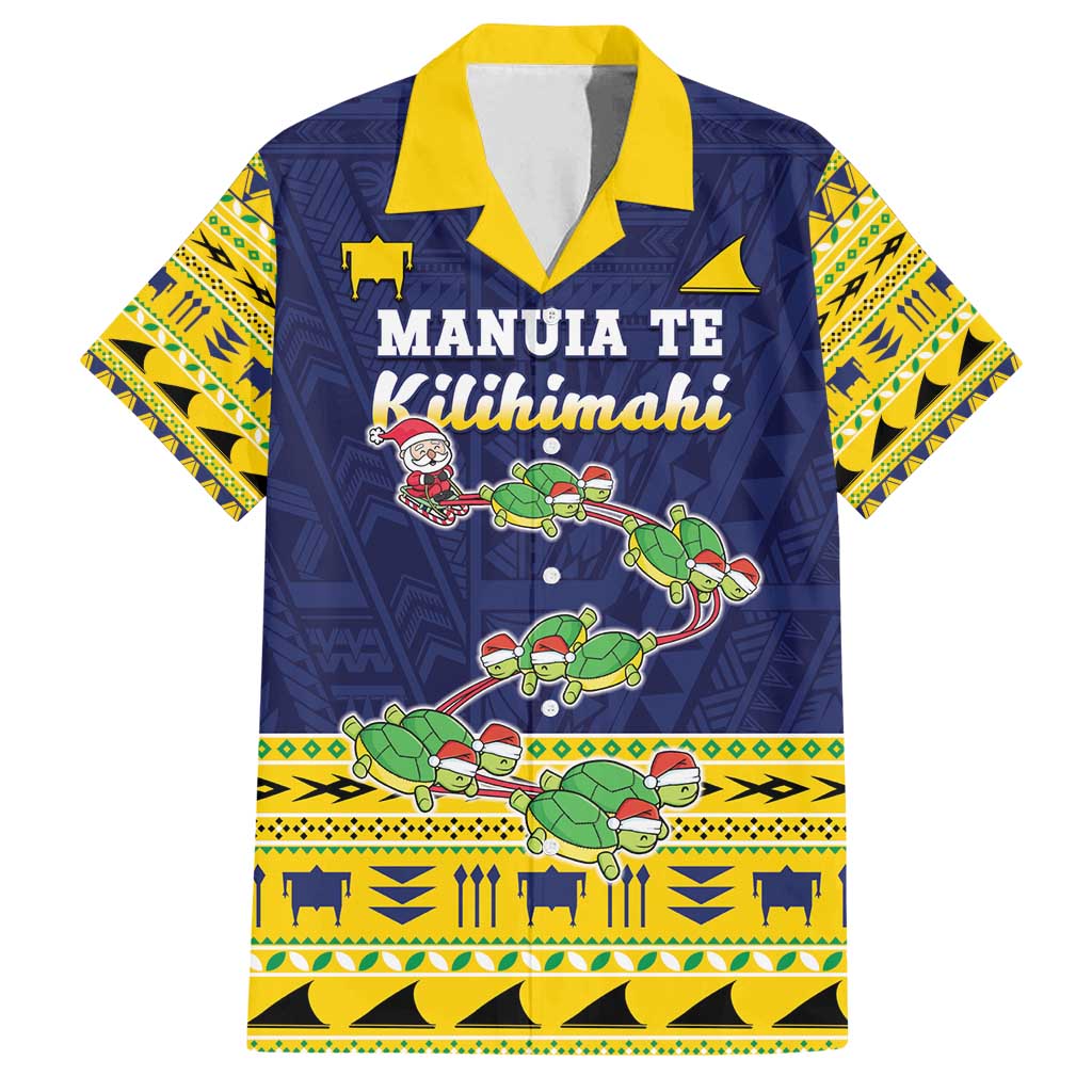 Tokelau Christmas Family Matching Summer Maxi Dress and Hawaiian Shirt Tokelauan Turtle Santa Sleigh