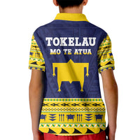 Tokelau Christmas Kid Polo Shirt Tokelauan Turtle Santa Sleigh