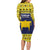 Tokelau Christmas Long Sleeve Bodycon Dress Tokelauan Turtle Santa Sleigh