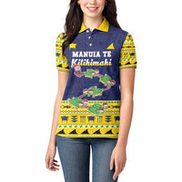 Tokelau Christmas Women Polo Shirt Tokelauan Turtle Santa Sleigh