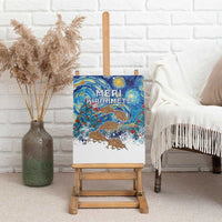 New Zealand Christmas Canvas Wall Art Kiwis Santa Sleigh Starry Night Style LT05 - Polynesian Pride