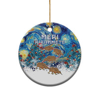 New Zealand Christmas Ceramic Ornament Kiwis Santa Sleigh Starry Night Style LT05 - Polynesian Pride