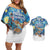 New Zealand Christmas Couples Matching Off Shoulder Short Dress and Hawaiian Shirt Kiwis Santa Sleigh Starry Night Style