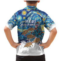 New Zealand Christmas Family Matching Mermaid Dress and Hawaiian Shirt Kiwis Santa Sleigh Starry Night Style