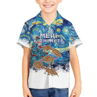 New Zealand Christmas Hawaiian Shirt Kiwis Santa Sleigh Starry Night Style LT05 - Polynesian Pride