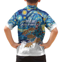 New Zealand Christmas Hawaiian Shirt Kiwis Santa Sleigh Starry Night Style LT05 - Polynesian Pride
