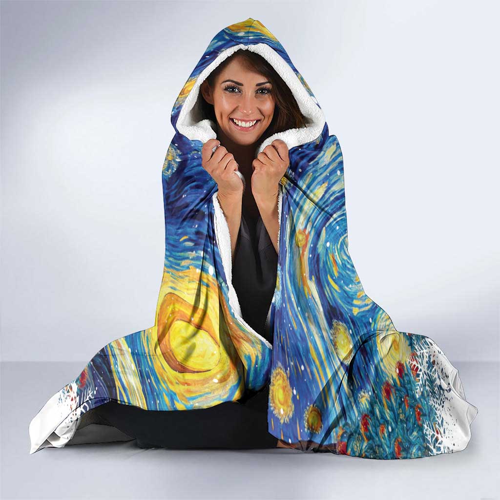 New Zealand Christmas Hooded Blanket Kiwis Santa Sleigh Starry Night Style LT05 - Polynesian Pride