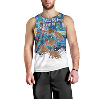 New Zealand Christmas Men Tank Top Kiwis Santa Sleigh Starry Night Style LT05 - Polynesian Pride