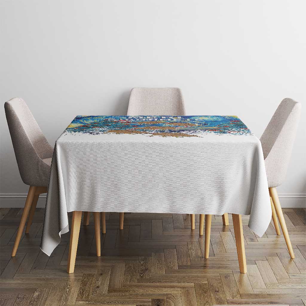 New Zealand Christmas Tablecloth Kiwis Santa Sleigh Starry Night Style LT05 - Polynesian Pride