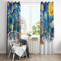 New Zealand Christmas Window Curtain Kiwis Santa Sleigh Starry Night Style LT05 - Polynesian Pride