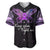 Pancreatic Cancer Awareness Baseball Jersey Keep Calm And Fight On Polynesian Pattern LT05 Purple - Polynesian Pride