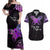 Pancreatic Cancer Awareness Couples Matching Off Shoulder Maxi Dress and Hawaiian Shirt Keep Calm And Fight On Polynesian Pattern LT05 Purple - Polynesian Pride