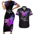 Pancreatic Cancer Awareness Couples Matching Short Sleeve Bodycon Dress and Hawaiian Shirt Keep Calm And Fight On Polynesian Pattern LT05 Purple - Polynesian Pride