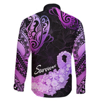 Pancreatic Cancer Awareness Family Matching Long Sleeve Bodycon Dress and Hawaiian Shirt Keep Calm And Fight On Polynesian Pattern LT05 - Polynesian Pride