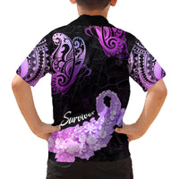 Pancreatic Cancer Awareness Family Matching Puletasi Dress and Hawaiian Shirt Keep Calm And Fight On Polynesian Pattern LT05 - Polynesian Pride