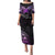 Pancreatic Cancer Awareness Family Matching Puletasi Dress and Hawaiian Shirt Keep Calm And Fight On Polynesian Pattern LT05 Mom's Dress Purple - Polynesian Pride