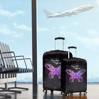 Pancreatic Cancer Awareness Luggage Cover Keep Calm And Fight On Polynesian Pattern LT05 - Polynesian Pride