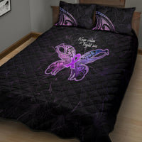 Pancreatic Cancer Awareness Quilt Bed Set Keep Calm And Fight On Polynesian Pattern LT05 - Polynesian Pride
