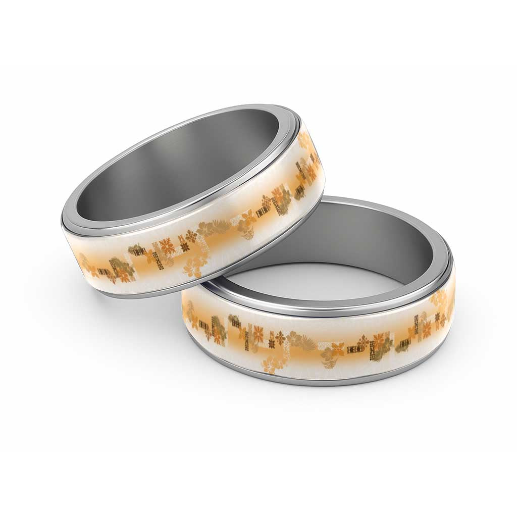 Hawaiian Quilt Classic Ring Vintage Pattern Brown - Polynesian Pride