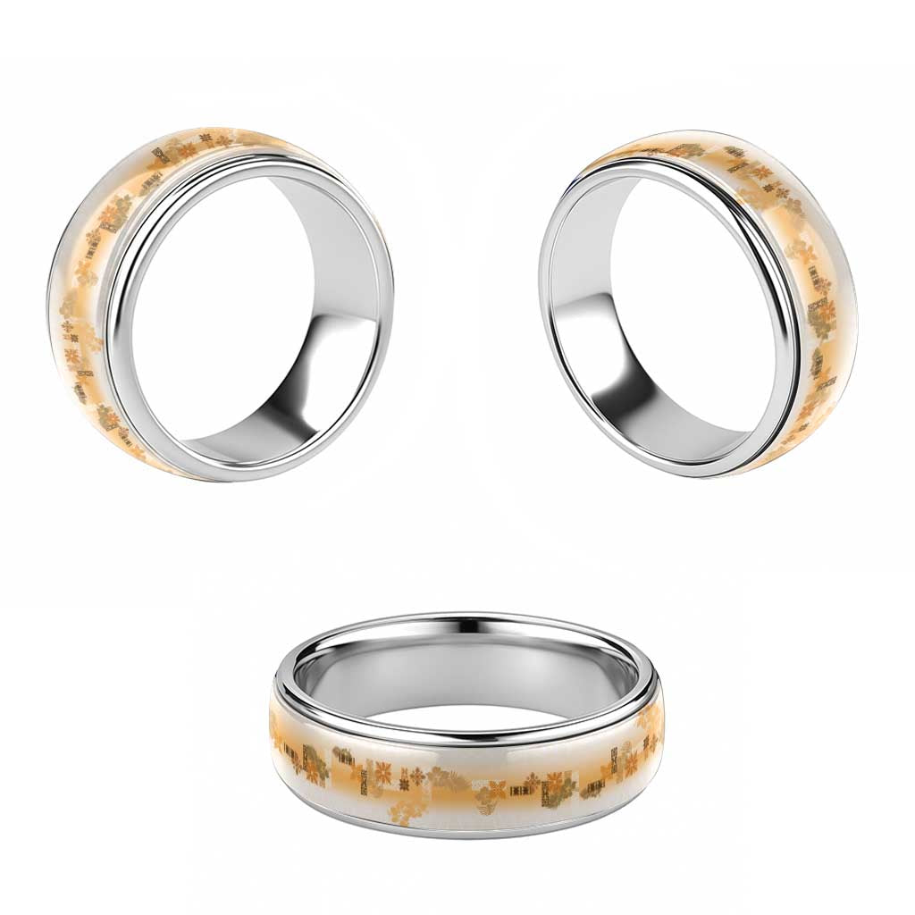 Hawaiian Quilt Classic Ring Vintage Pattern Brown - Polynesian Pride