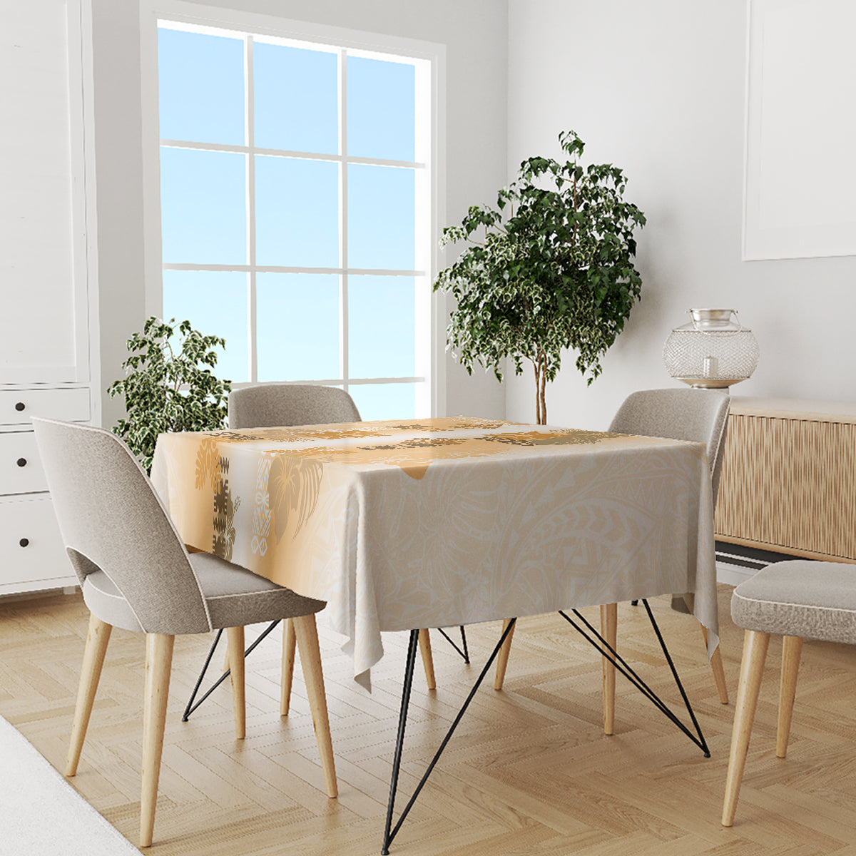 Hawaiian Quilt Tablecloth Vintage Pattern Brown LT05 - Polynesian Pride