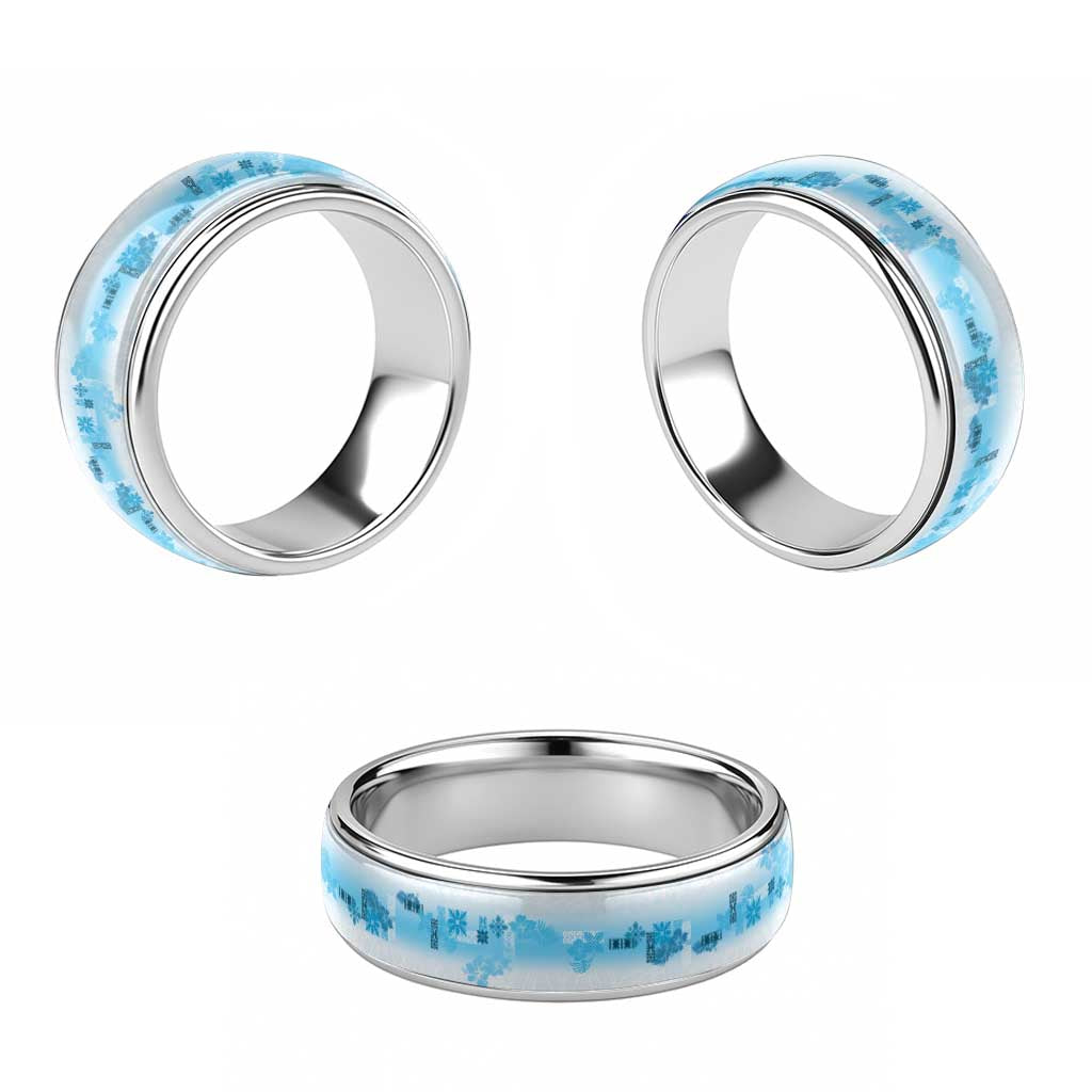 Hawaiian Quilt Classic Ring Vintage Pattern Blue - Polynesian Pride