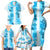 Hawaiian Quilt Family Matching Short Sleeve Bodycon Dress and Hawaiian Shirt Vintage Pattern Blue LT05 - Polynesian Pride