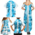 Hawaiian Quilt Family Matching Summer Maxi Dress and Hawaiian Shirt Vintage Pattern Blue LT05 - Polynesian Pride