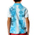 Hawaiian Quilt Kid Polo Shirt Vintage Pattern Blue LT05 - Polynesian Pride