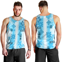 Hawaiian Quilt Men Tank Top Vintage Pattern Blue LT05 - Polynesian Pride