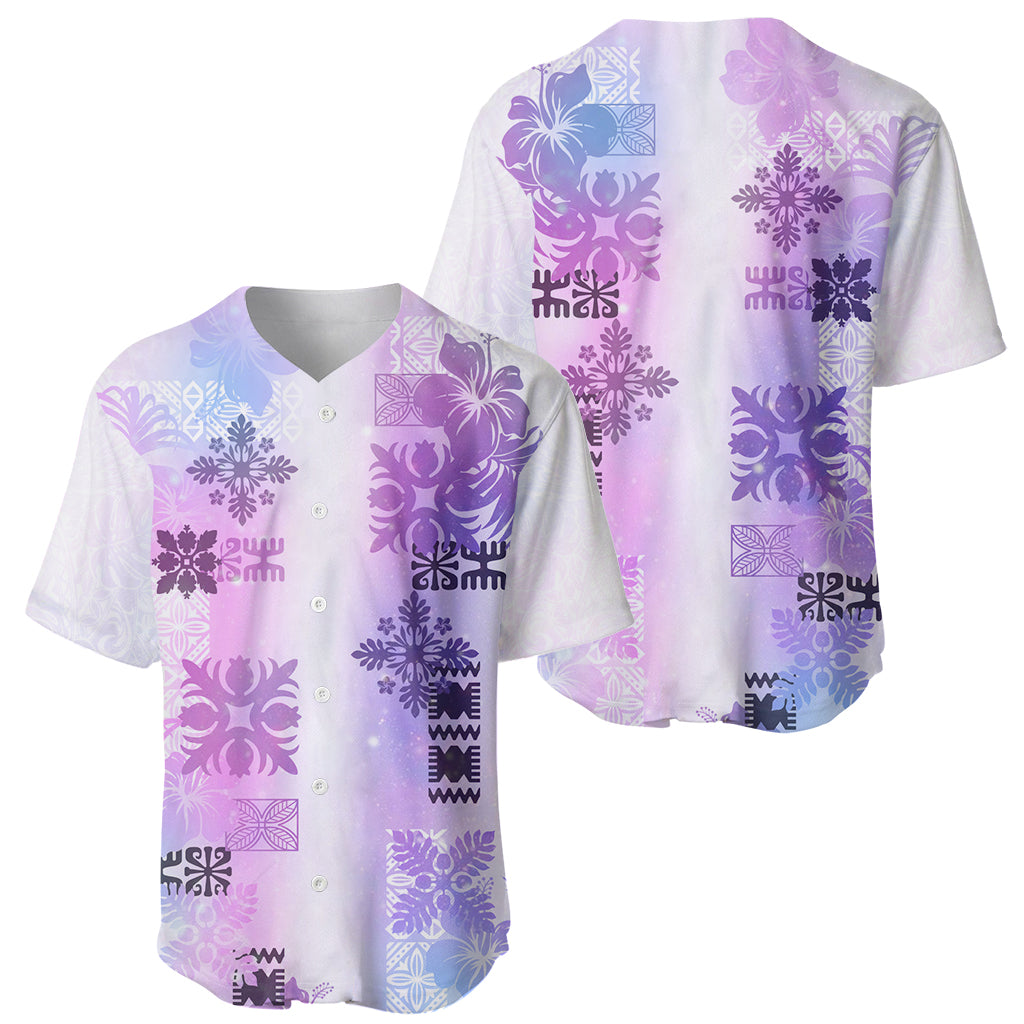 Hawaiian Quilt Baseball Jersey Vintage Pattern Galaxy LT05 - Polynesian Pride