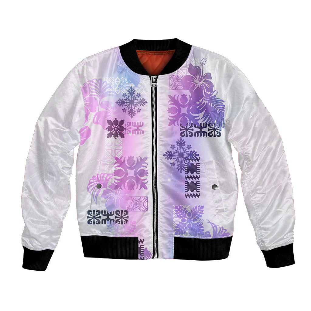 Hawaiian Quilt Bomber Jacket Vintage Pattern Galaxy LT05 Unisex Galaxy - Polynesian Pride