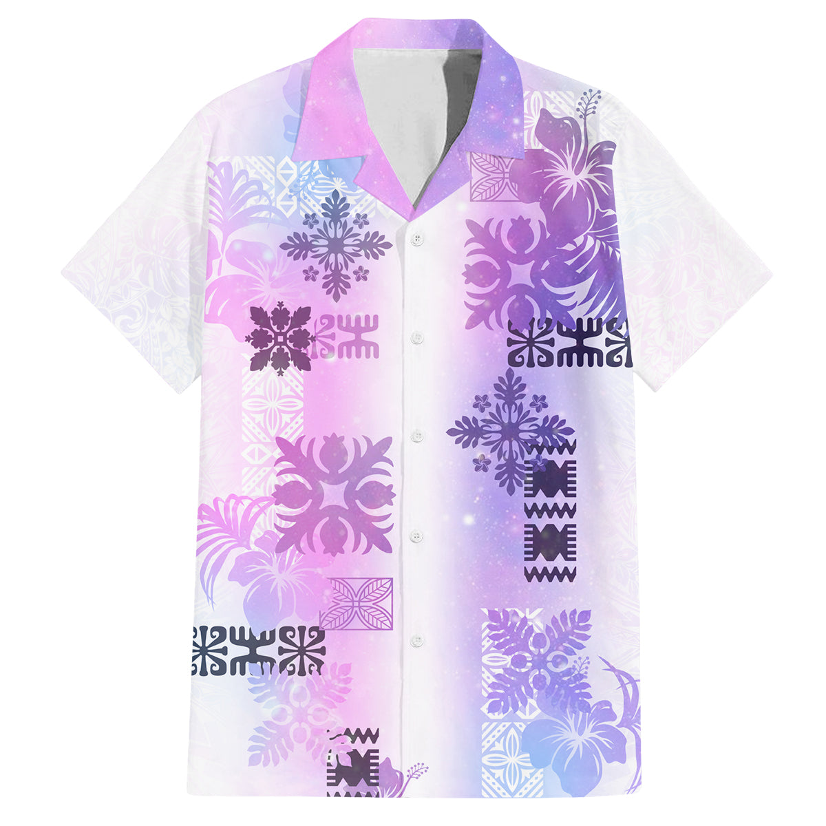 Hawaiian Quilt Family Matching Tank Maxi Dress and Hawaiian Shirt Vintage Pattern Galaxy LT05 Dad's Shirt - Short Sleeve Galaxy - Polynesian Pride