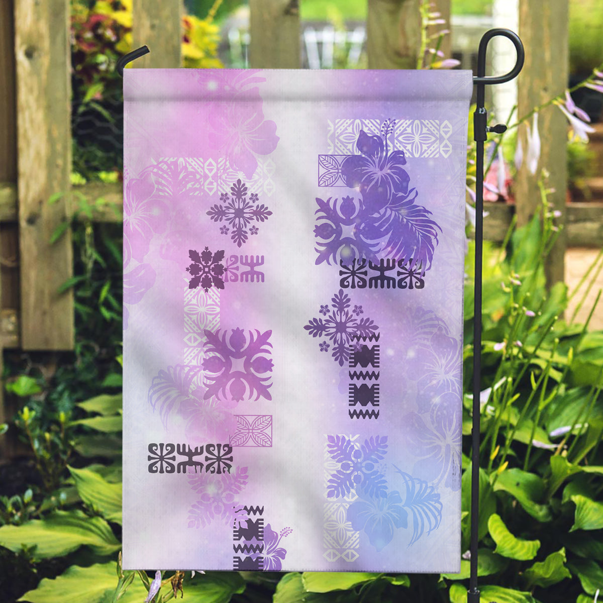 Hawaiian Quilt Garden Flag Vintage Pattern Galaxy LT05 Garden Flag Galaxy - Polynesian Pride