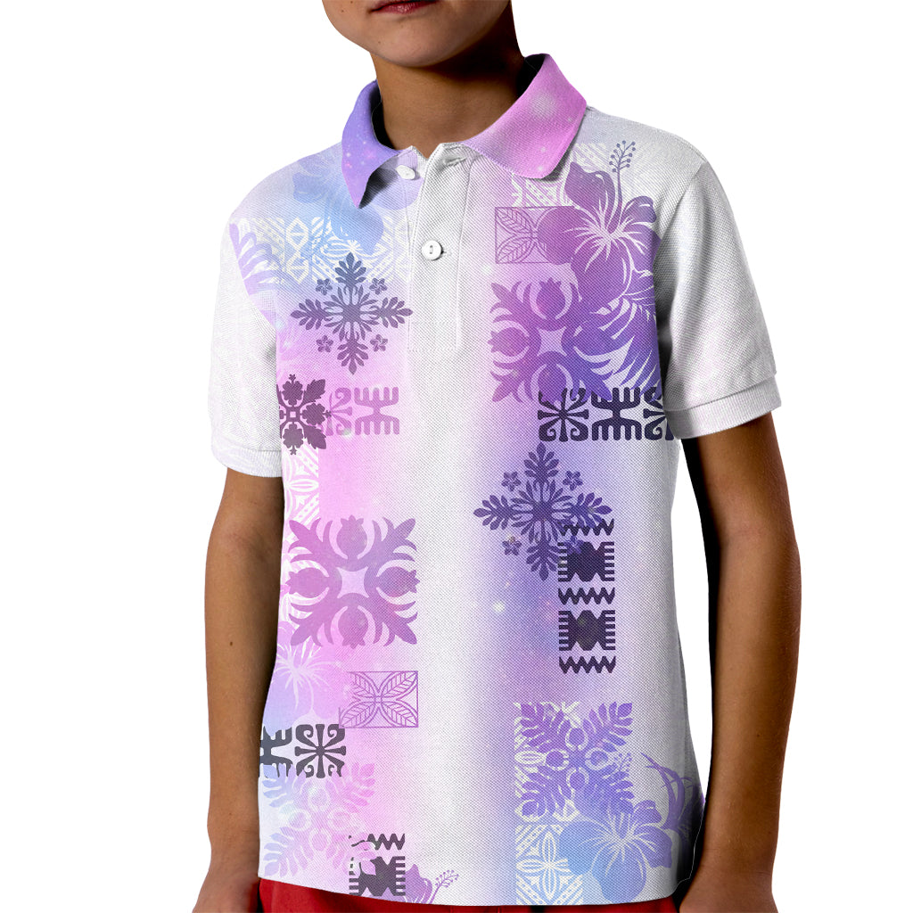 Hawaiian Quilt Kid Polo Shirt Vintage Pattern Galaxy LT05 Kid Galaxy - Polynesian Pride