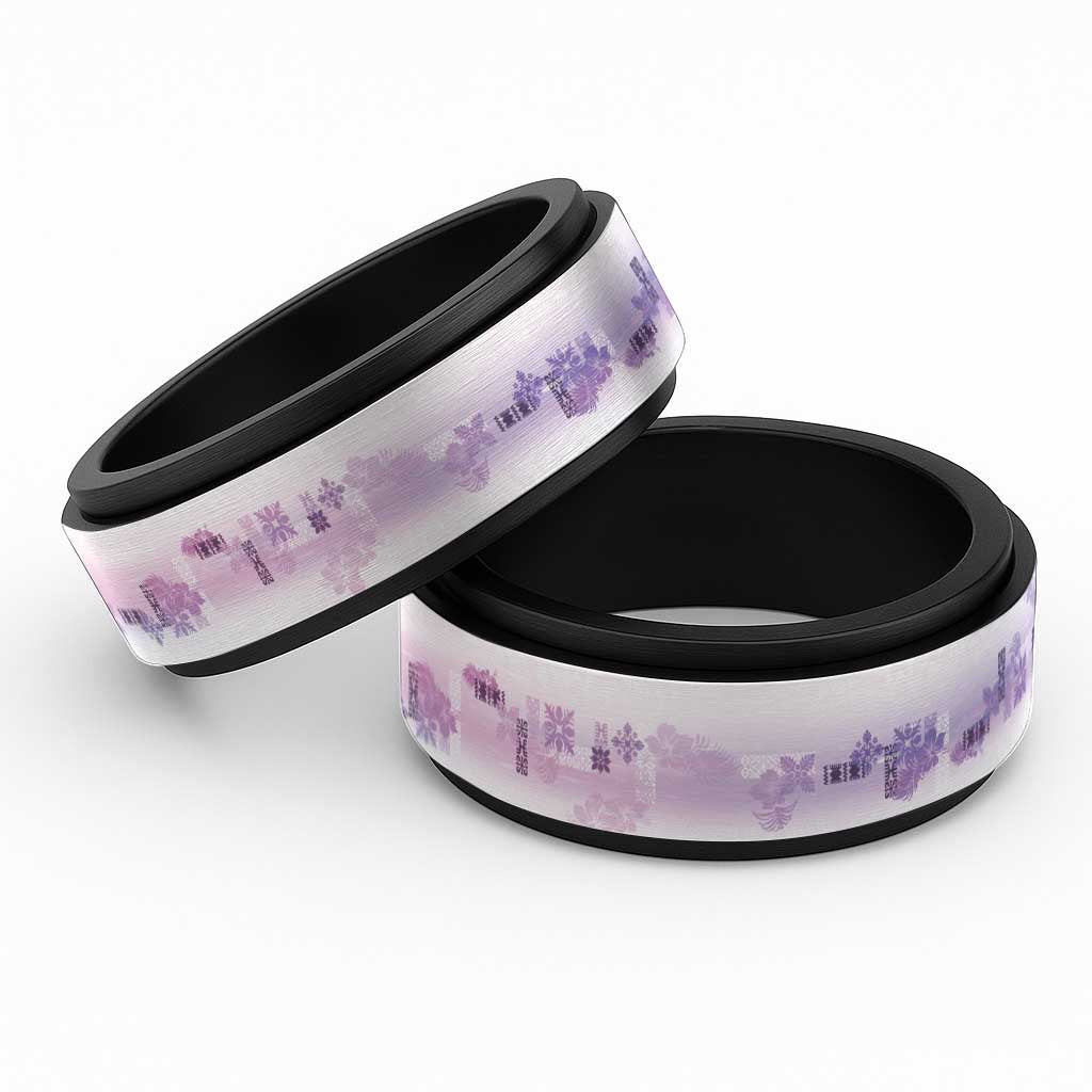 Hawaiian Quilt Spinner Ring Vintage Pattern Galaxy - Polynesian Pride