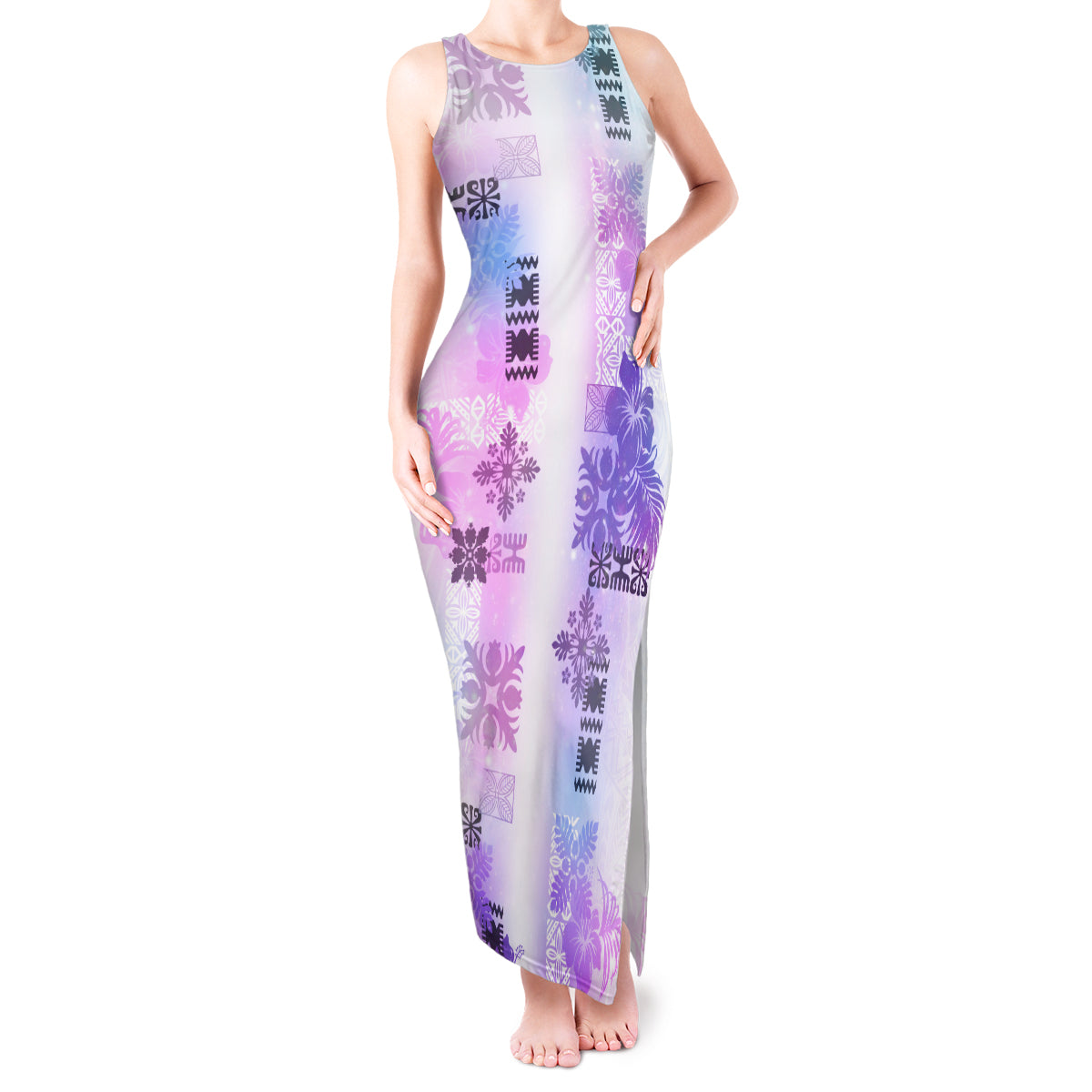 Hawaiian Quilt Tank Maxi Dress Vintage Pattern Galaxy LT05 Women Galaxy - Polynesian Pride