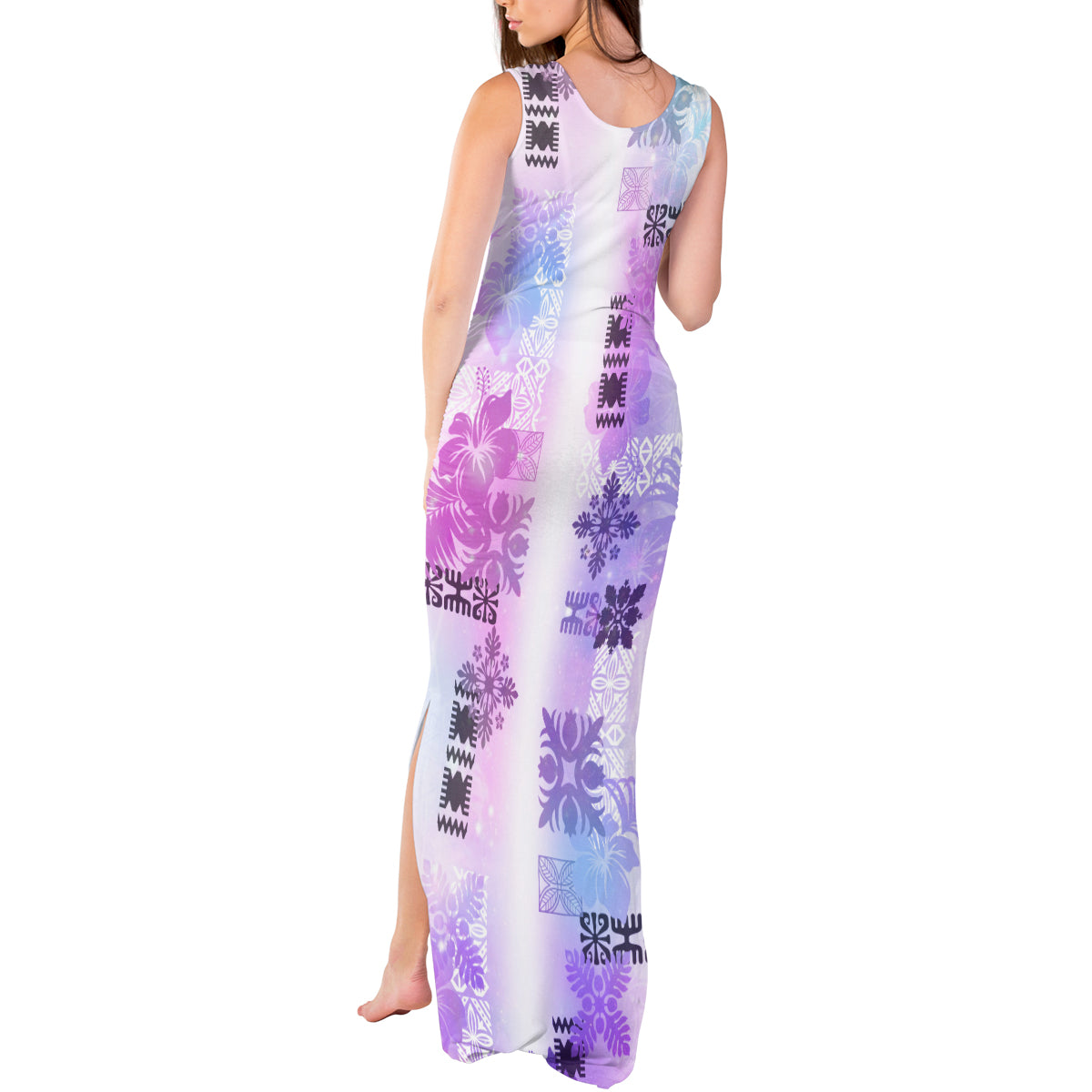 Hawaiian Quilt Tank Maxi Dress Vintage Pattern Galaxy LT05 - Polynesian Pride