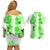 Hawaiian Quilt Couples Matching Off Shoulder Short Dress and Hawaiian Shirt Vintage Pattern Green LT05 - Polynesian Pride